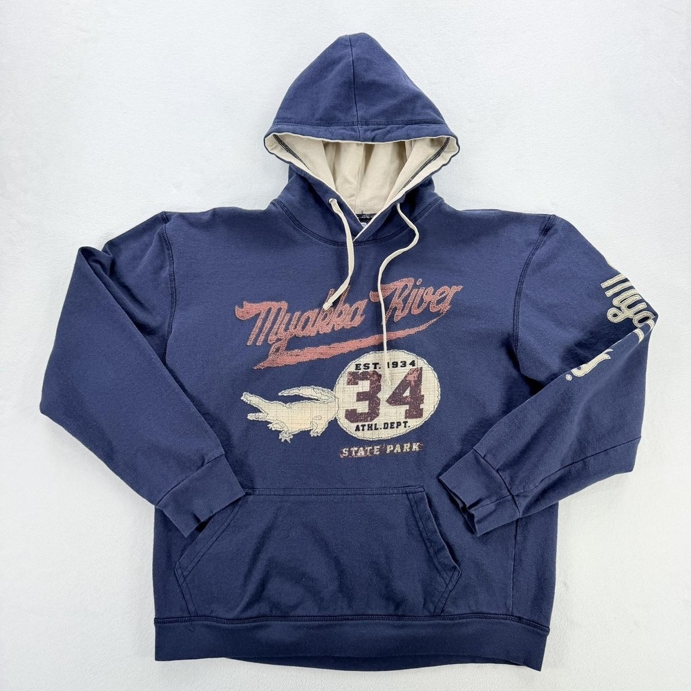 The Duck Company Hoodie Mens Large Blue Myakka River State Park 34 Pullover